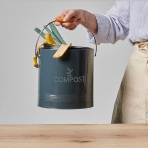 Seau à compost rond gris foncé – 4.5 L